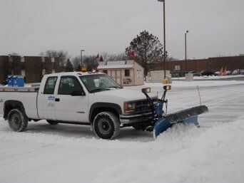 Pushing Snow with Pickup Truck — Highland, IN — Allen Landscape in Highland, LLC