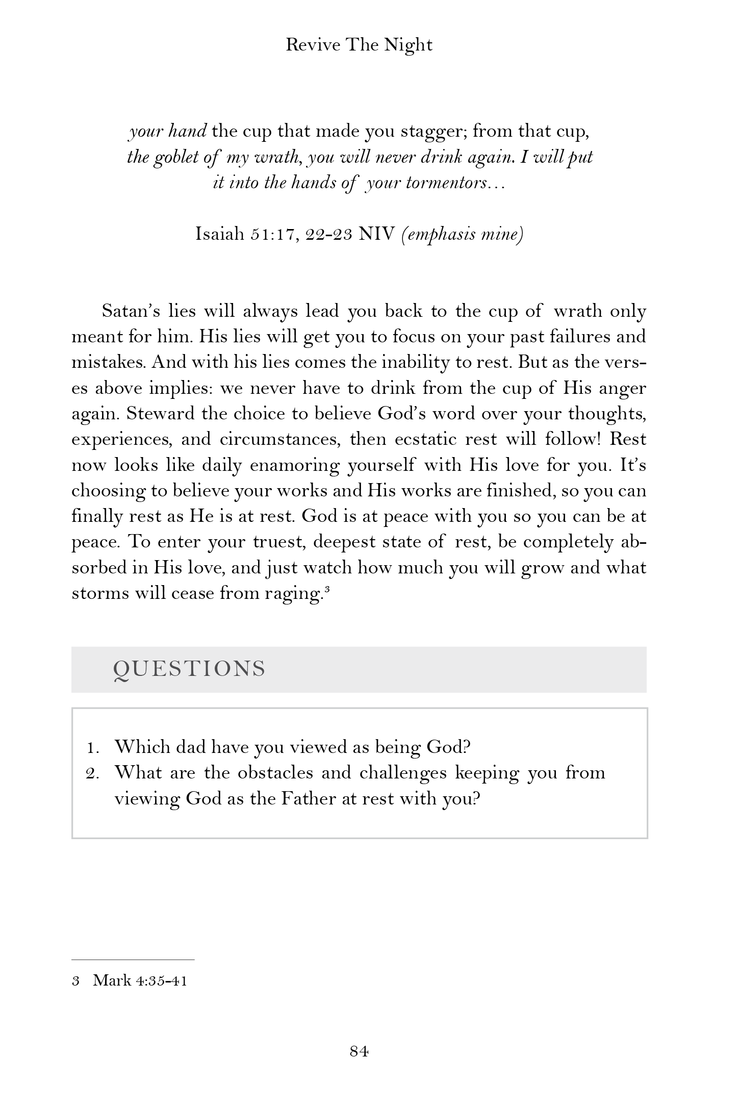 Revive the Night Chapter Questions Image