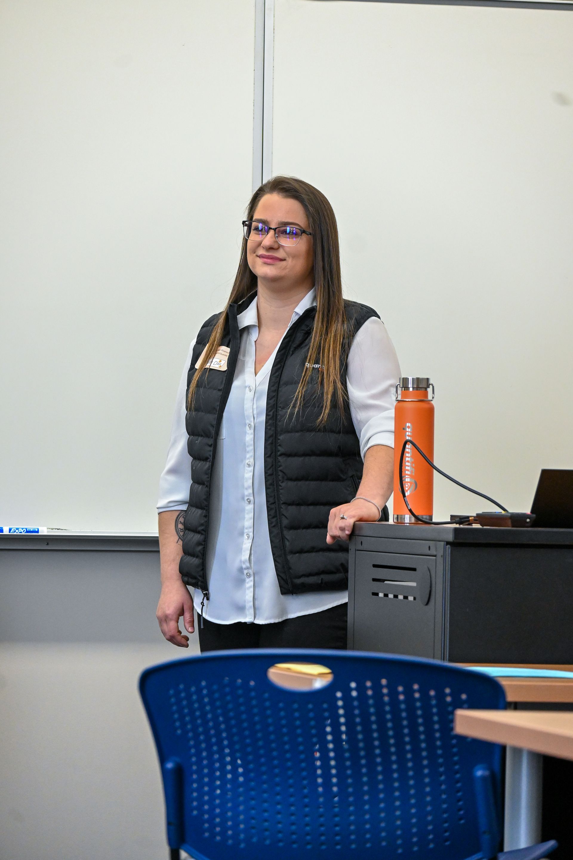 Courtney Quaresimo speaking at Northampton Community College Monroe about Small Business Advice