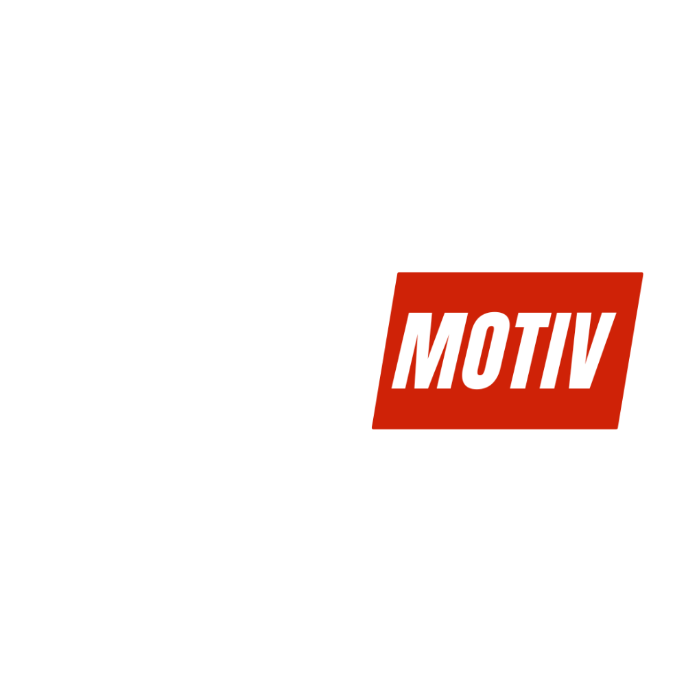 Vibrant logo for Mobile Motiv: White and red emblem symbolizing reliable on-the-go automotive repairs