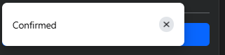 Facebook Confirmation notification.