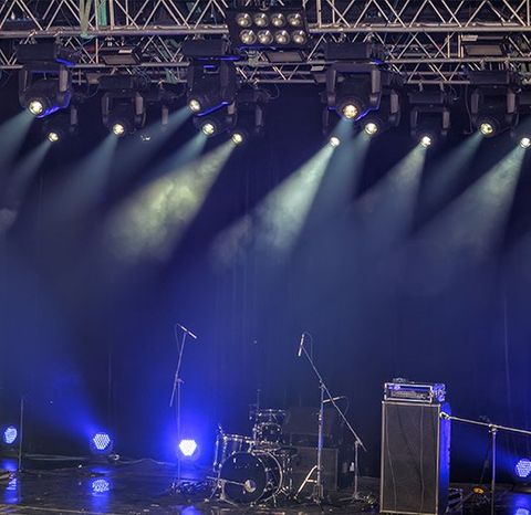 Spotlights and illumination on stage with sound equipment - Sound tech in Oldsmar, FL