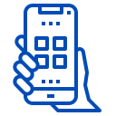A person is holding a cell phone in their hand.