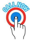 A hand is pointing at a button that says call now A hand is pointing at a button that says call now