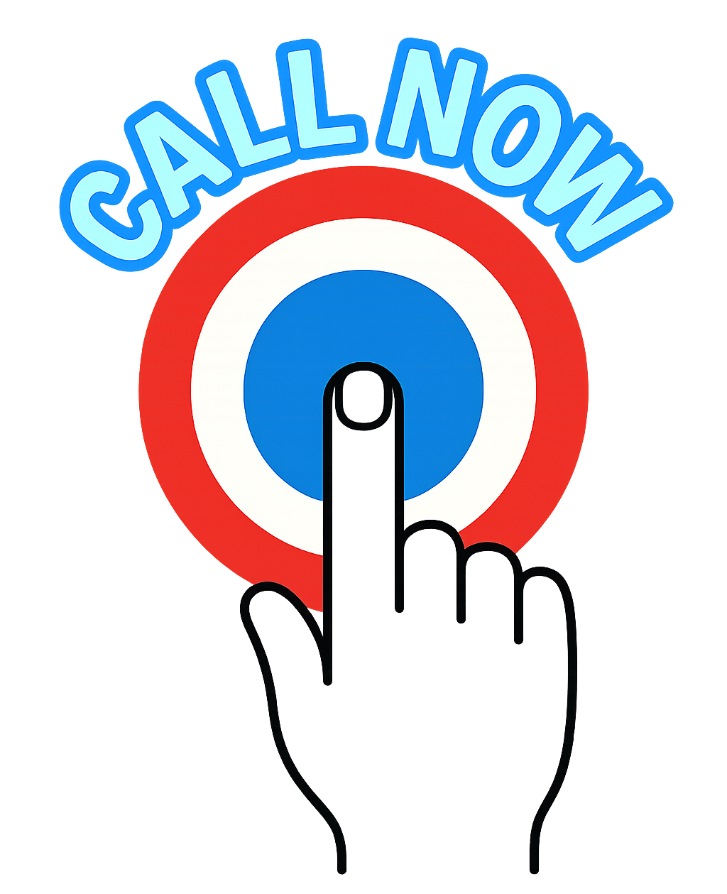 A hand is pointing at a button that says call now A hand is pointing at a button that says call now