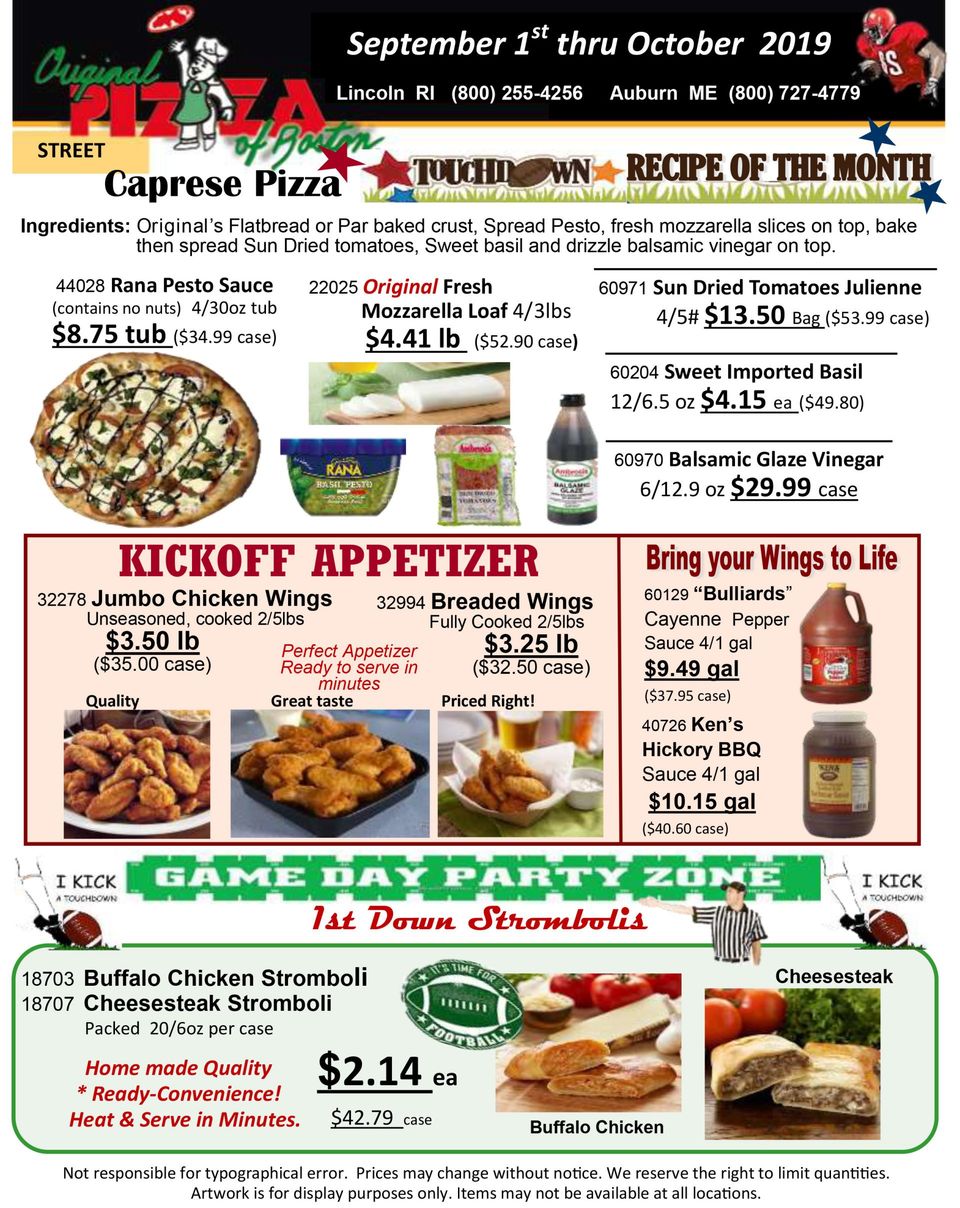 Monthly Specials Lincoln, Rhode Island Original Crispy Pizza Crust