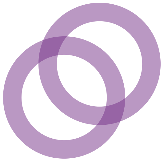Two purple circle overlapping each other background
