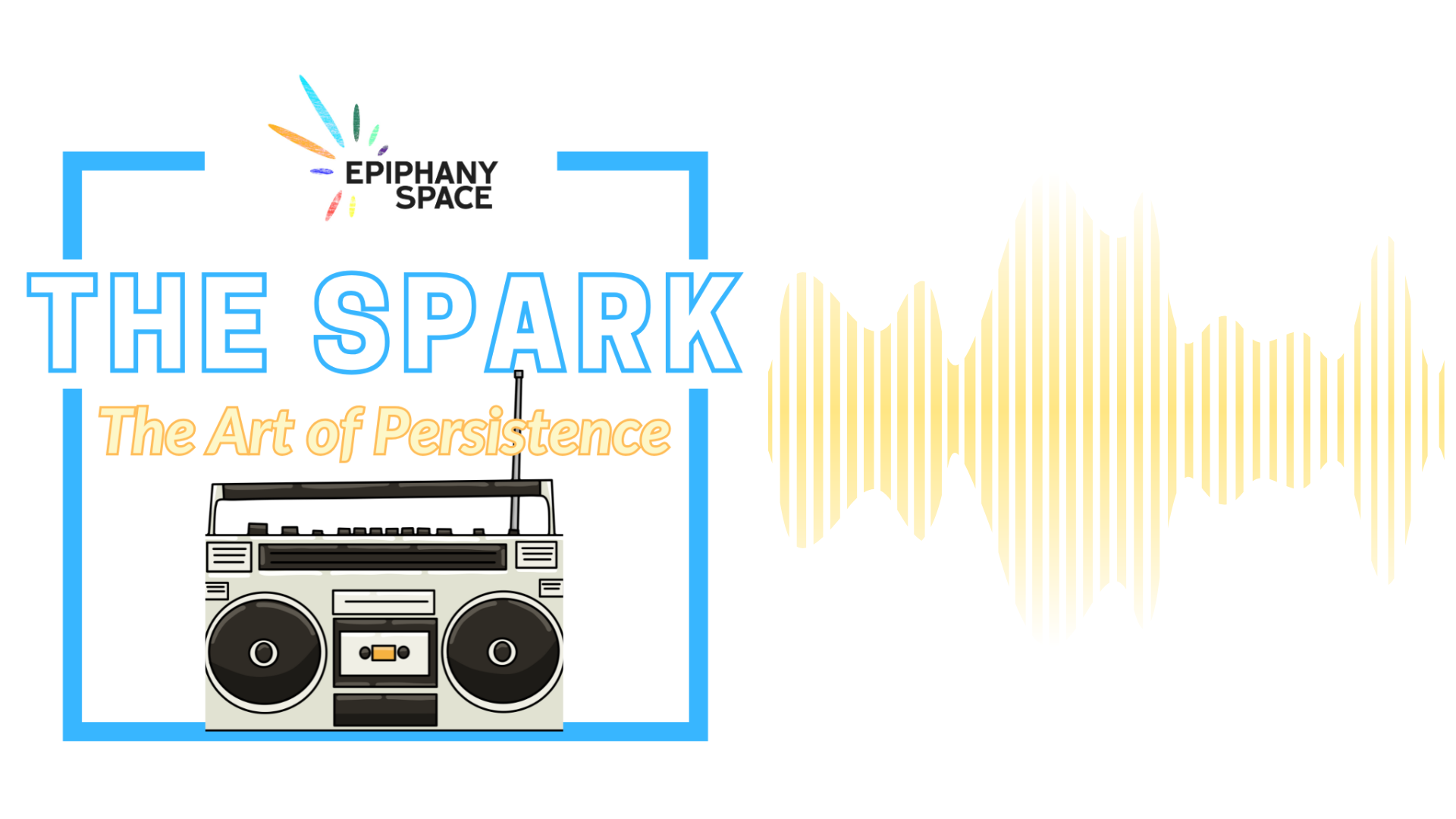 The Spark cover art with retro radio and yellow sound waves