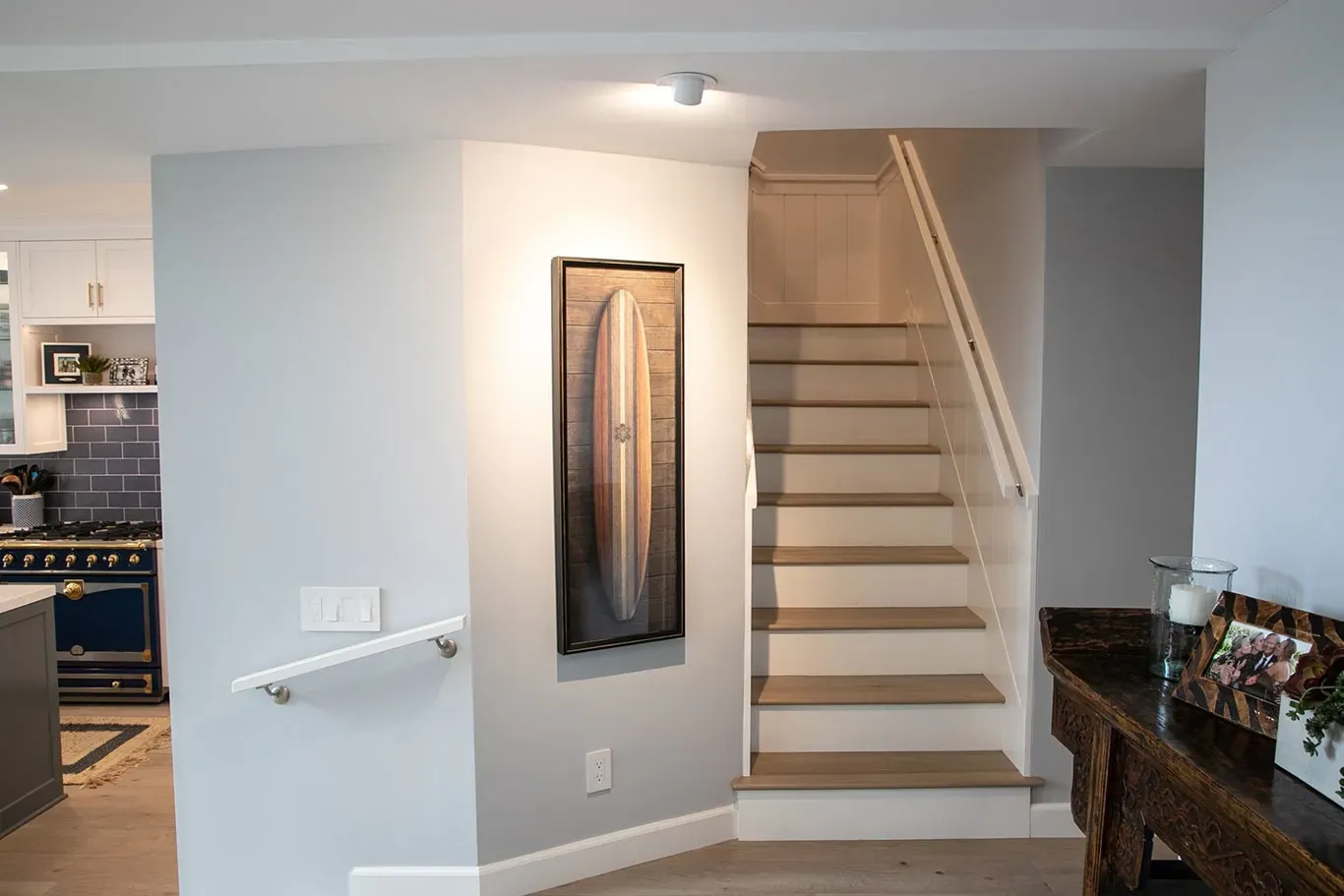 A staircase leading up to the second floor of a house.