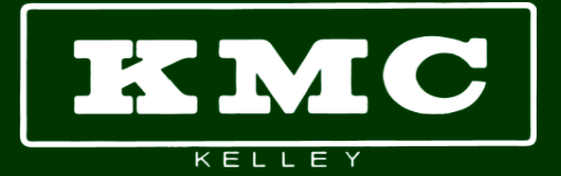 A KMC kelley logo on a green background