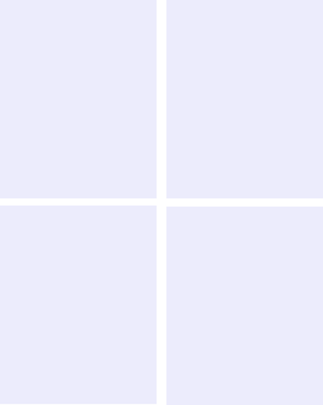 A set of four white squares on a white background.