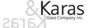 A black and white logo for karas glass company inc.