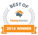 A badge that says `` best of homeadvisor 2014 winner ''