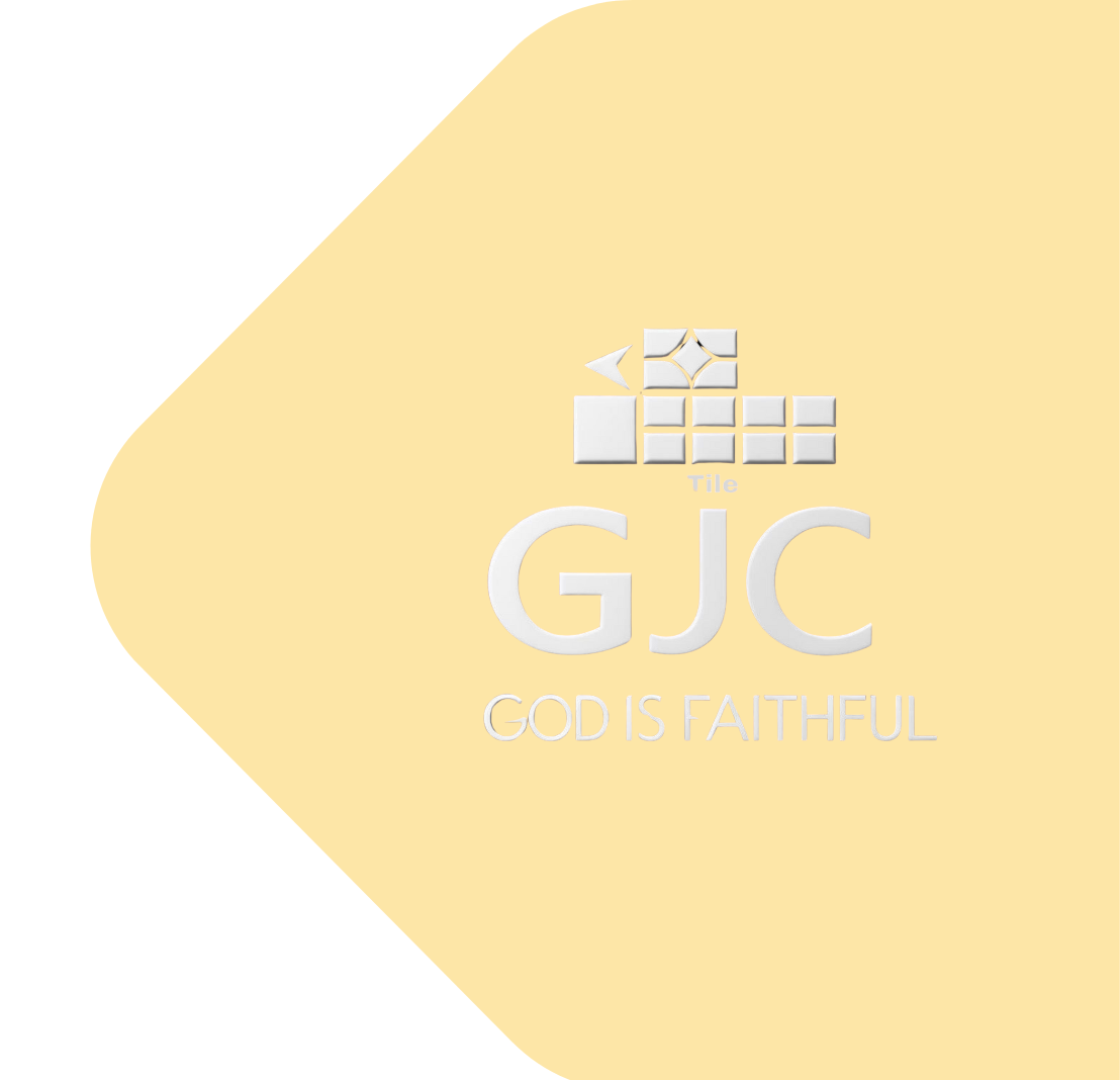 A yellow background with a white logo on it.