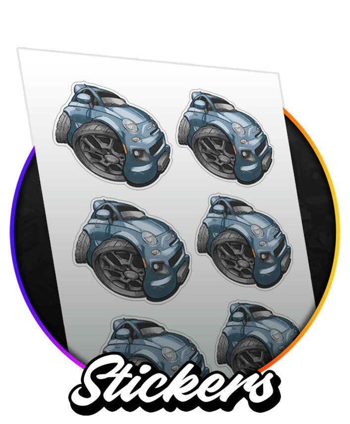 Sticker Sheets - Deanart Caricature vehicle stickers