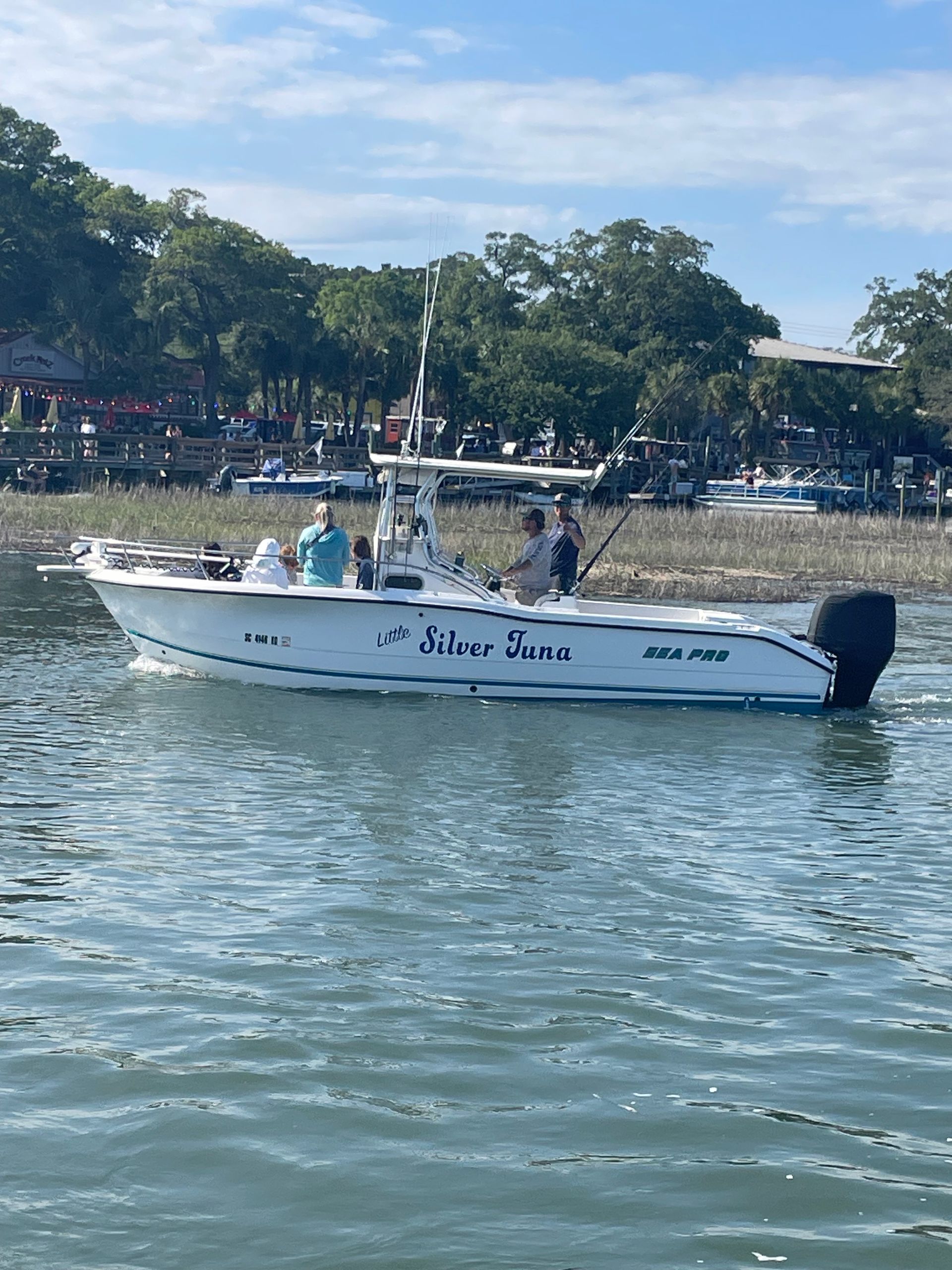 White motorboat