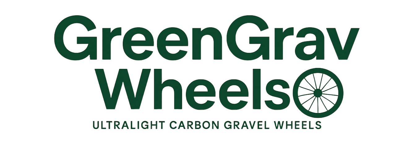 Logo van GreenGrav Wheels fietswielpictogram. De tekst luidt: 