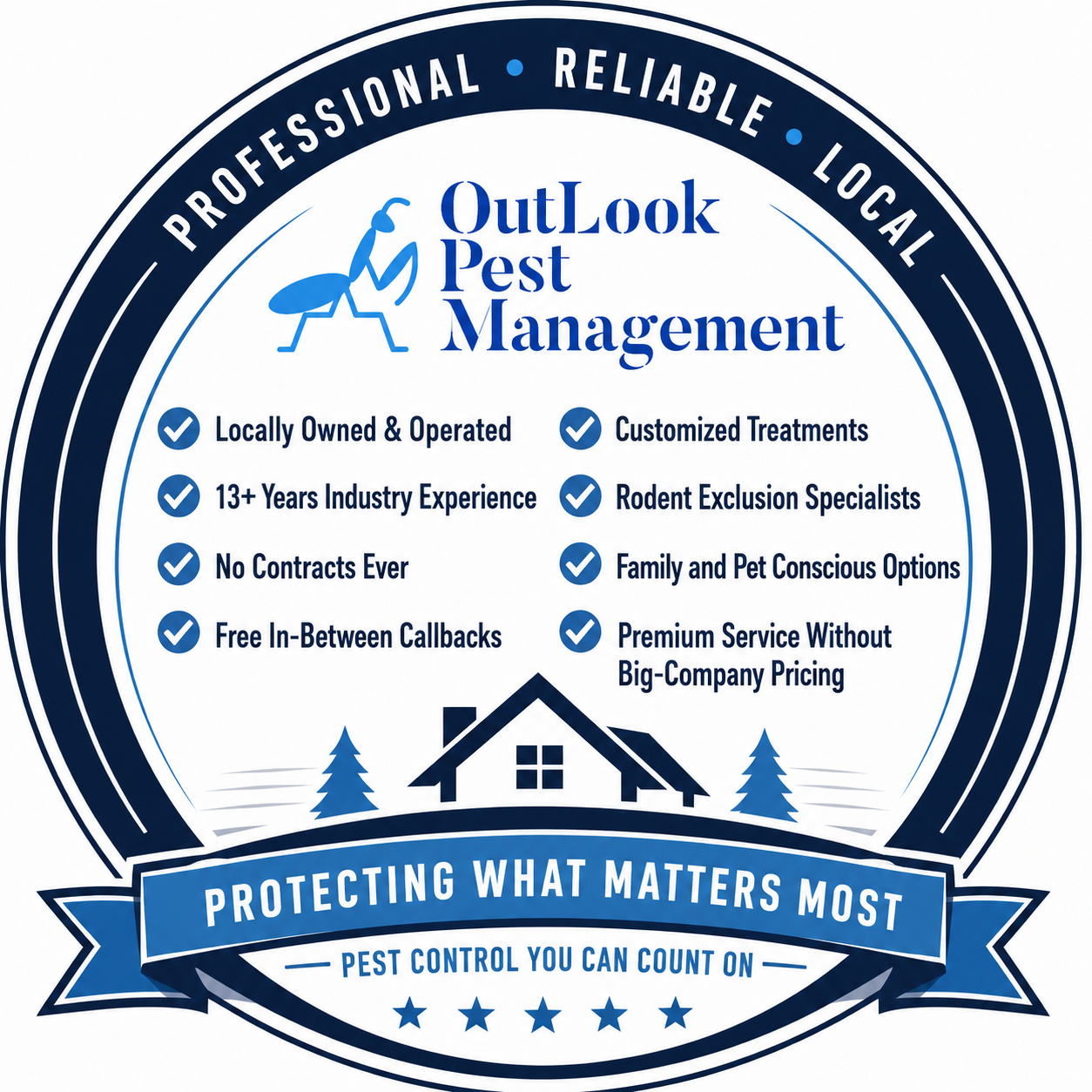 OutLook Pest Management proudly provides professional pest control services in Colton, Oregon and surrounding Clackamas County communities. Local Pest Control in Colton, Oregon badge.