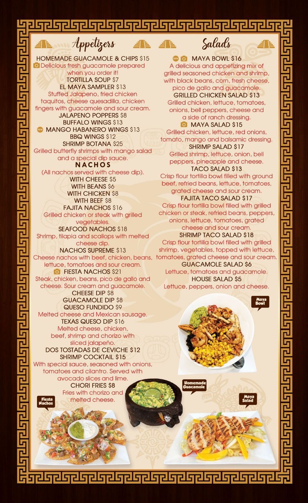 Appetizers Menu — Wilmington, DE — El Maya Mexican Grill