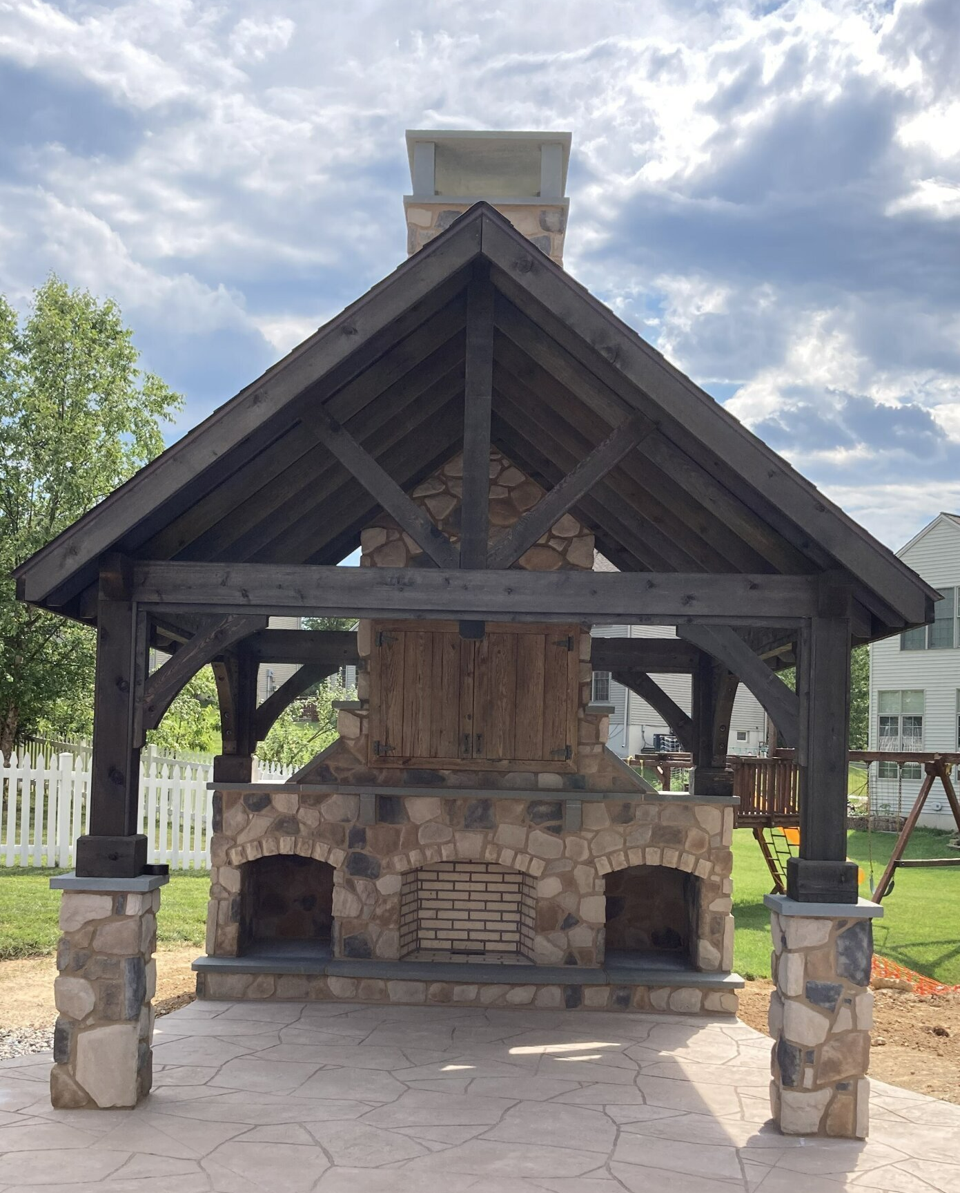Gorgeous Stone Fireplace — Chester County, PA — Convergent Masonry, LLC