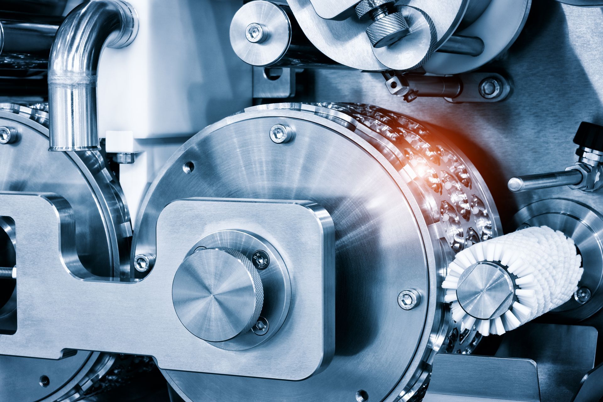 Un gros plan d'une machine dans une usine.