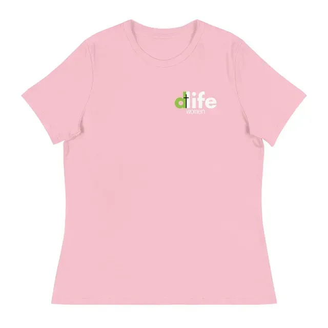 D-Life Women Pink T-Shirt (Relaxed Fit)