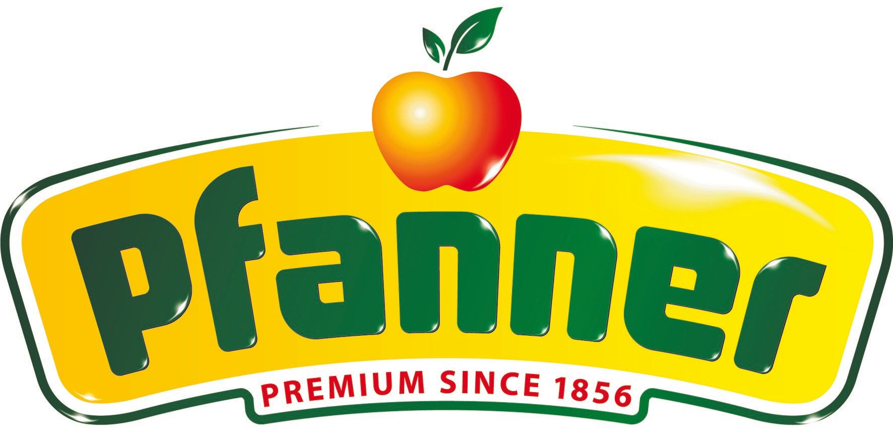 Das Pfanner Premium Since 1856 Logo zeigt einen Apfel