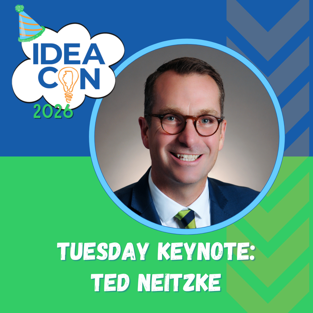 IDEAcon 2026 graphic with a photo of Ted Neitzke, the Tuesday keynote speaker.