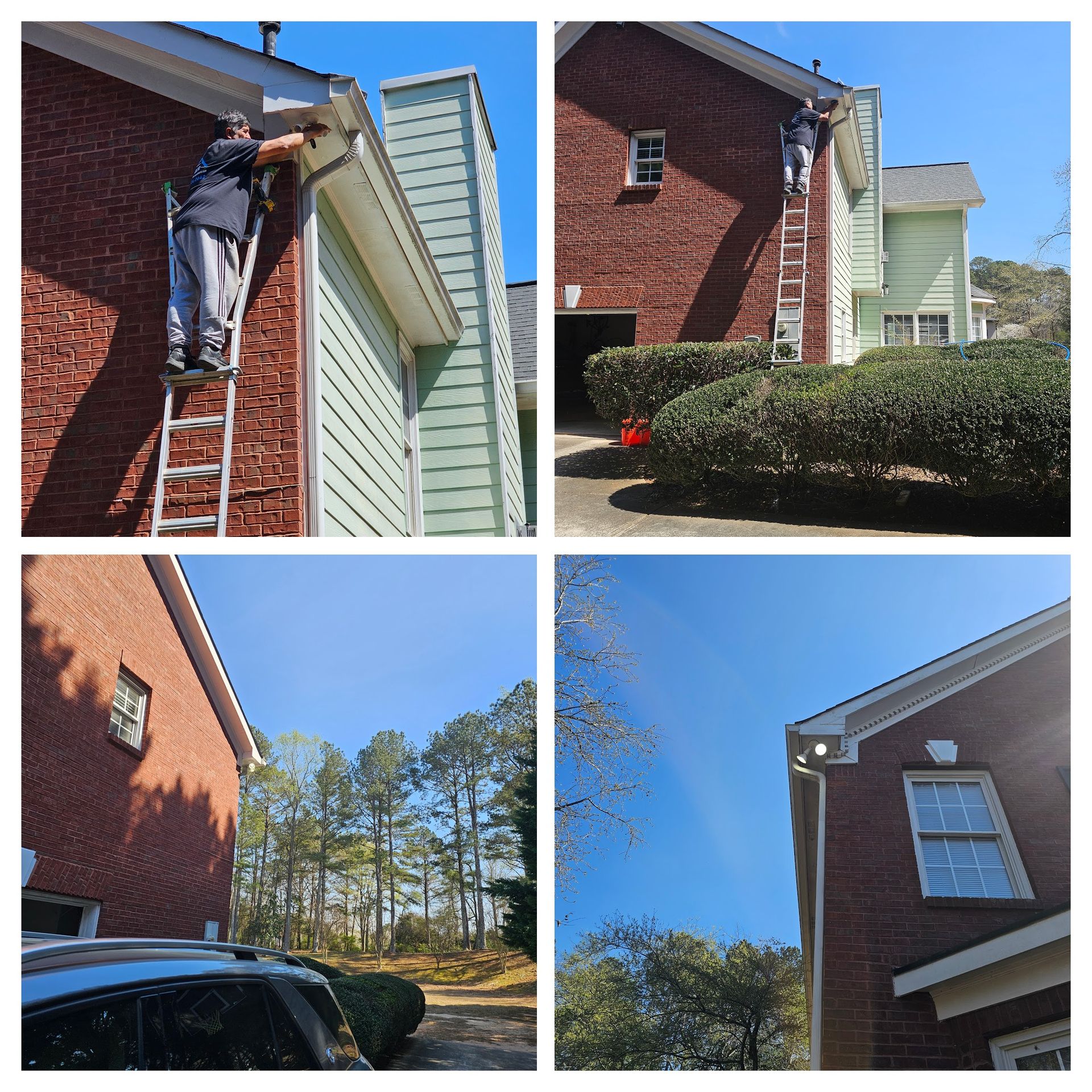 Gray house with a dark shingle roof, white trim, and a wooden deck.