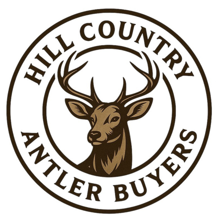 Logo of a deer head with antlers in a circle, 