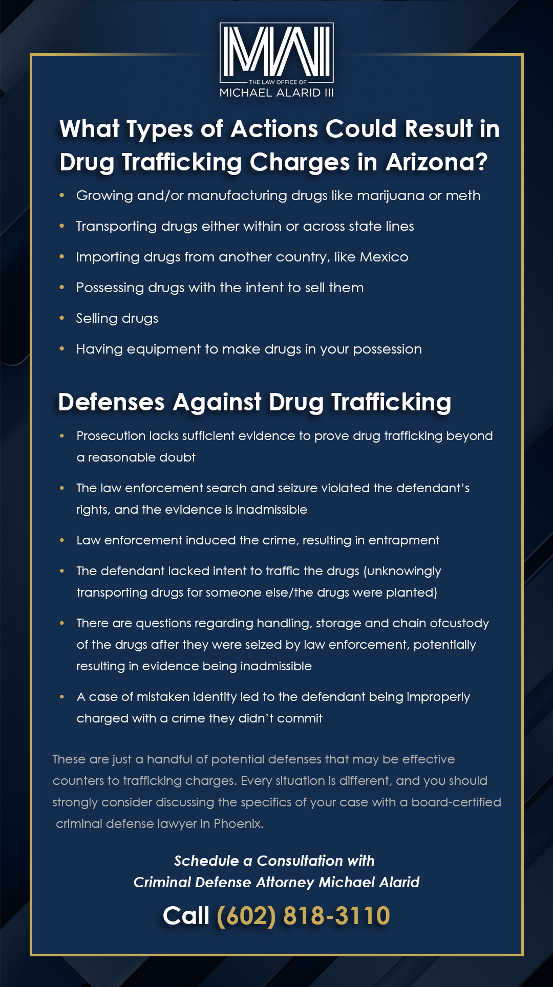 drug trafficking charges in AZ
