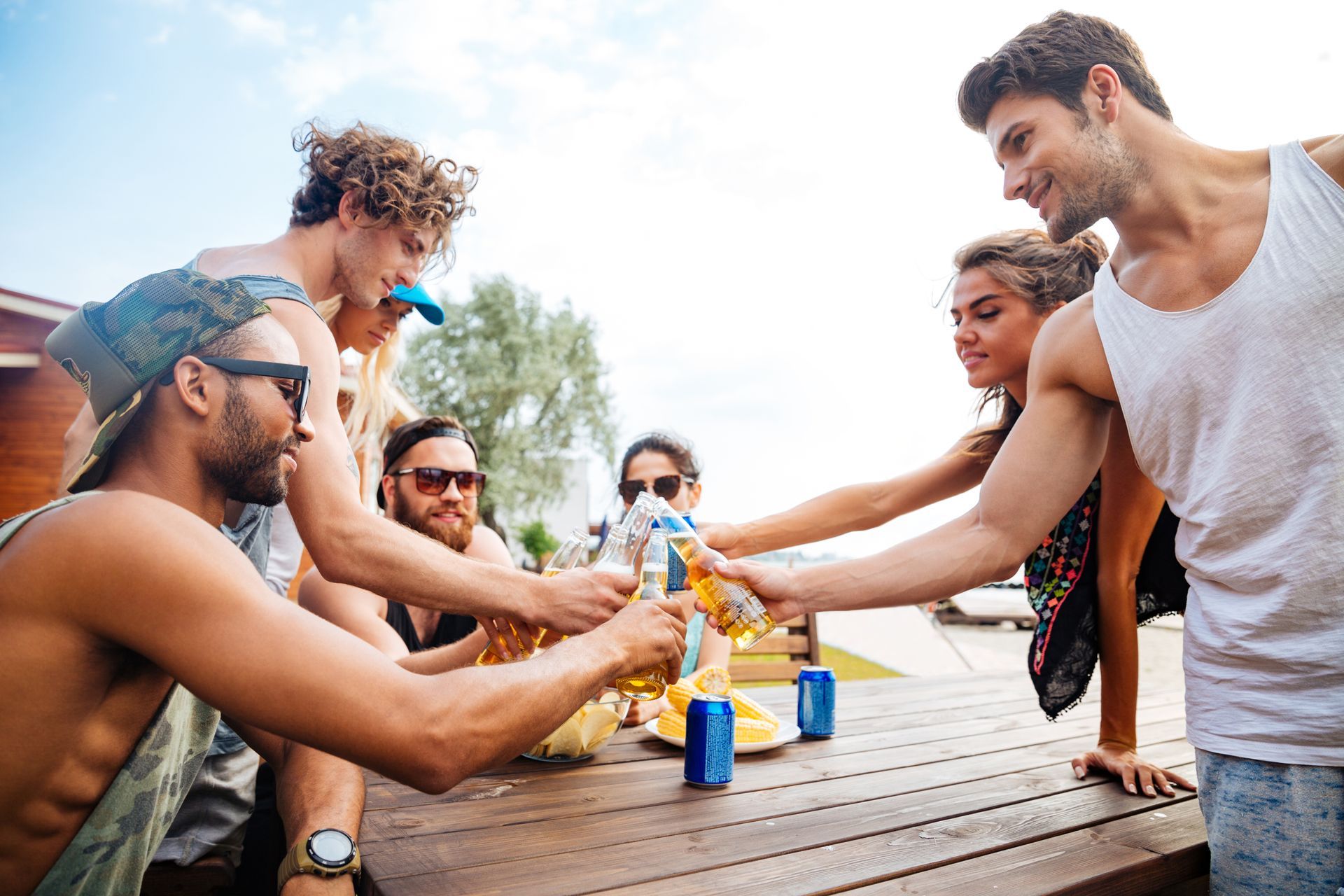 friends during spring break drinking