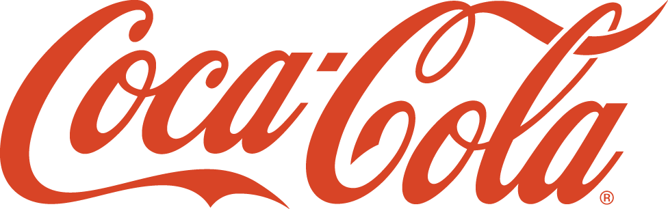 A red coca cola logo on a white background.