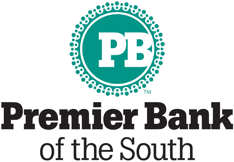 Logo for Premier Bank of the South featuring the letters 