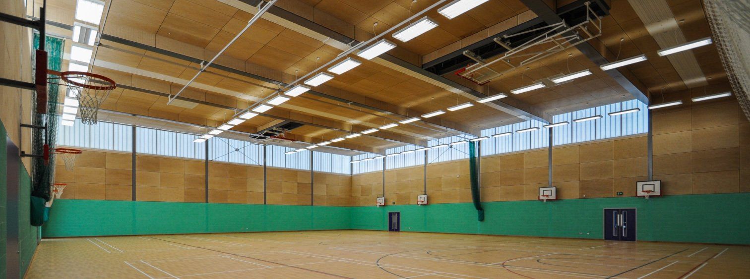 Birch Plywood acoustic panels in a gym