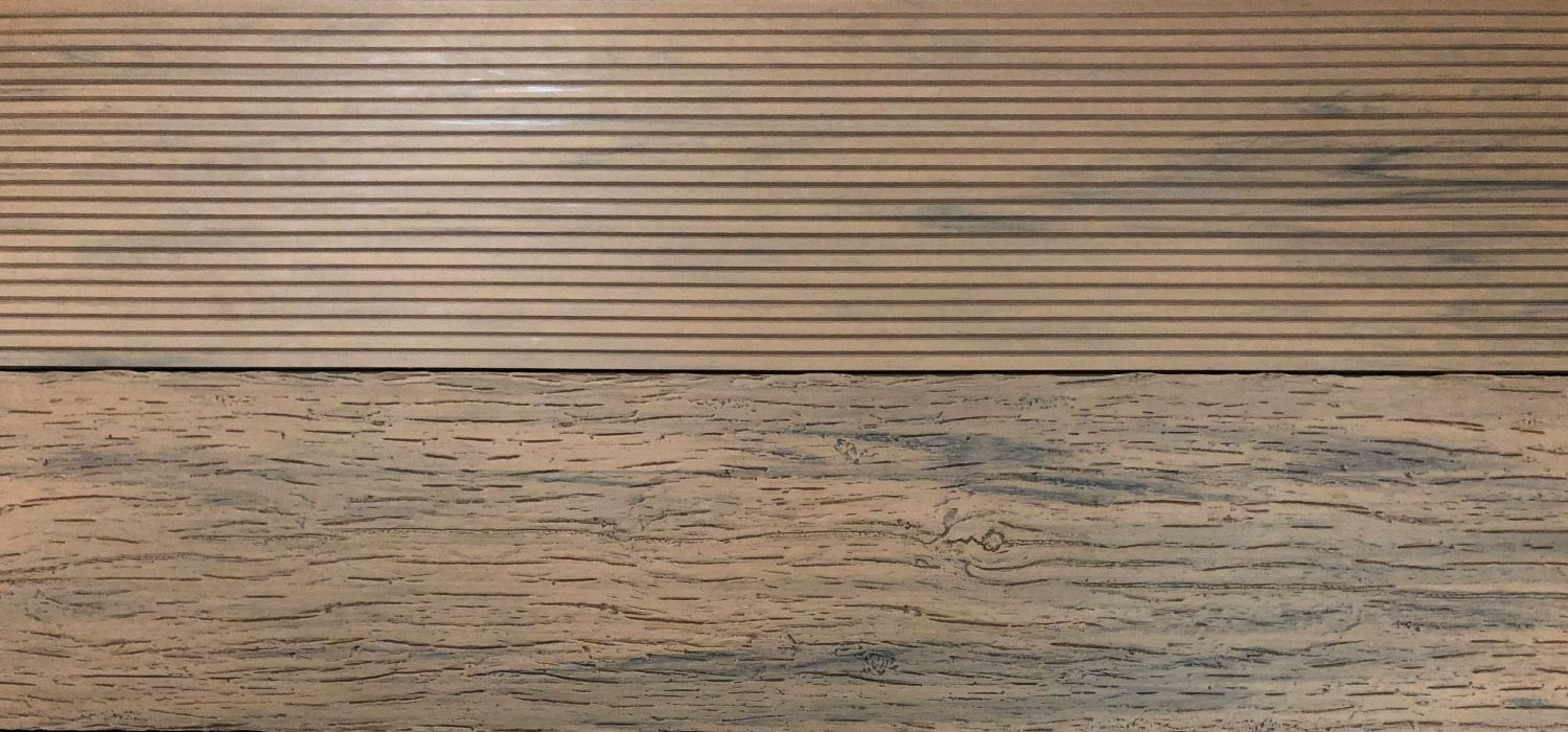 Cedar Plastic Garden Decking Panels. Grooved and Wood-grain