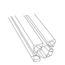 a black and white drawing of a stack of metal bars .