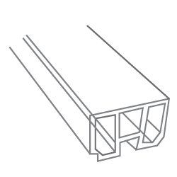 a black and white drawing of a metal beam on a white background .