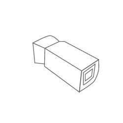a black and white drawing of a box on a white background .