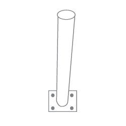 a drawing of a pole with holes in it on a white background .