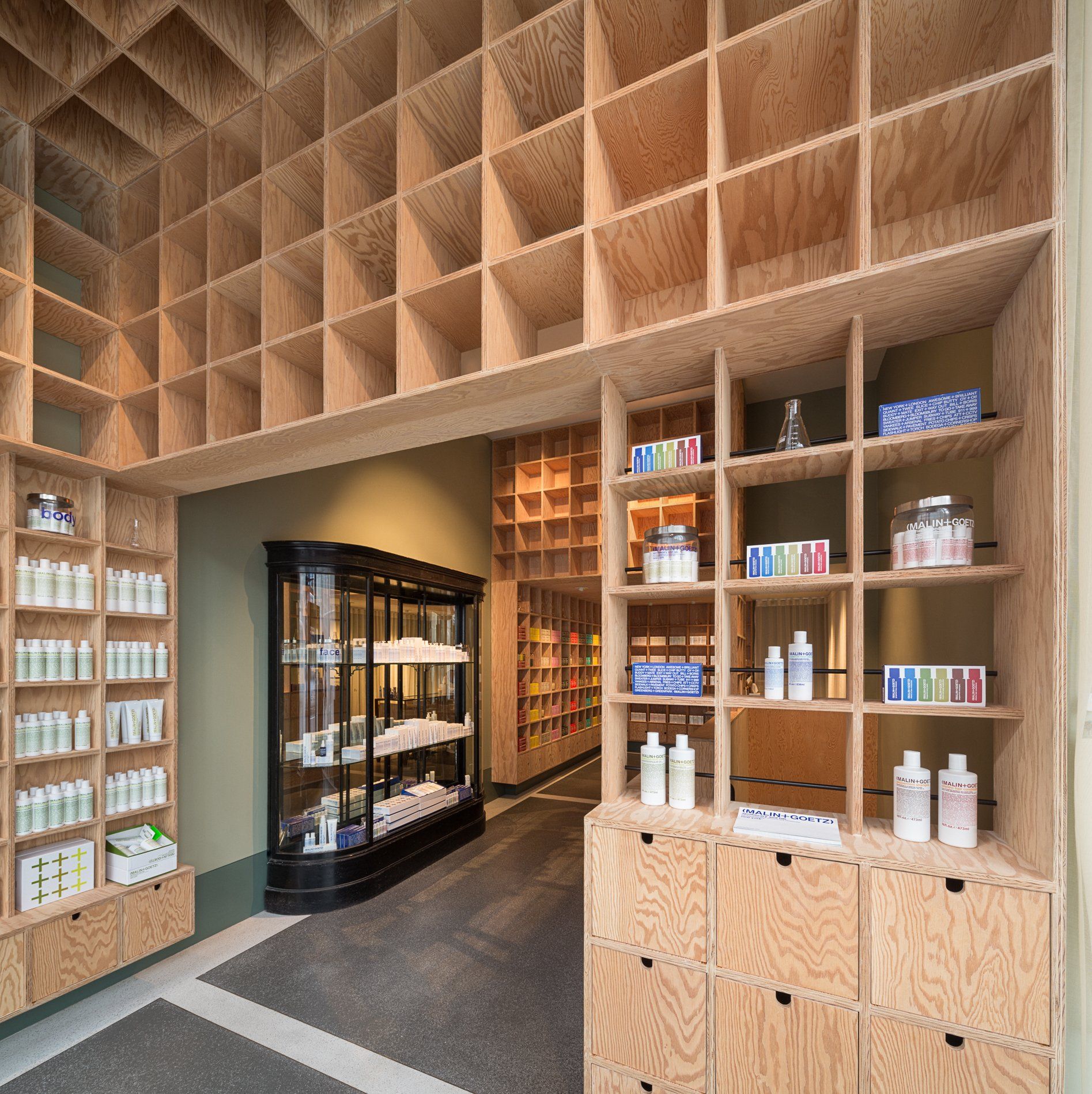 a store with lots of shelves and bottles on them