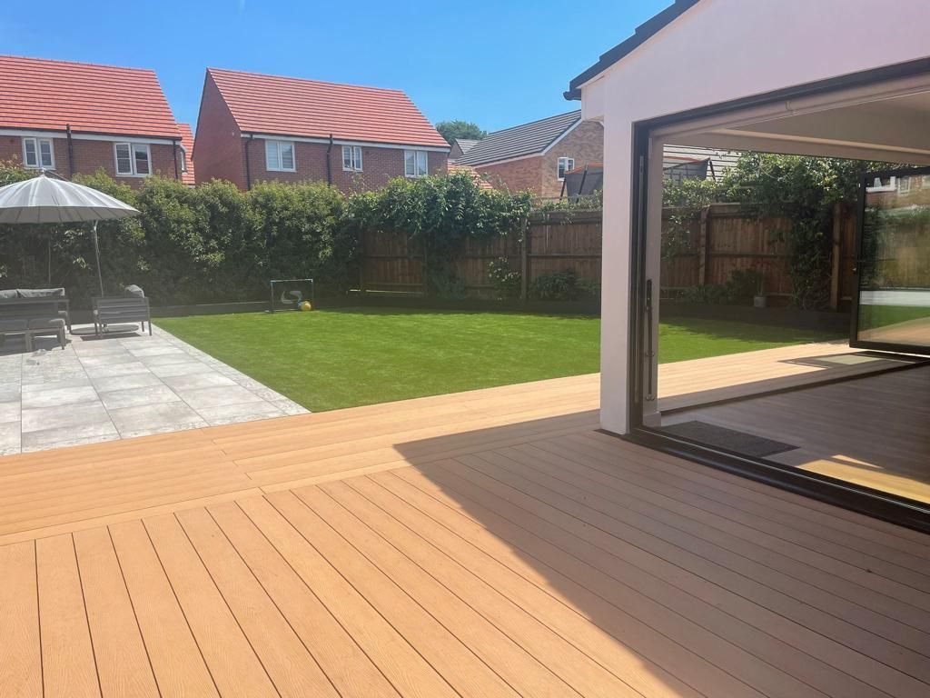 Composite Decking installation tips: nice sunny decking clean and fresh