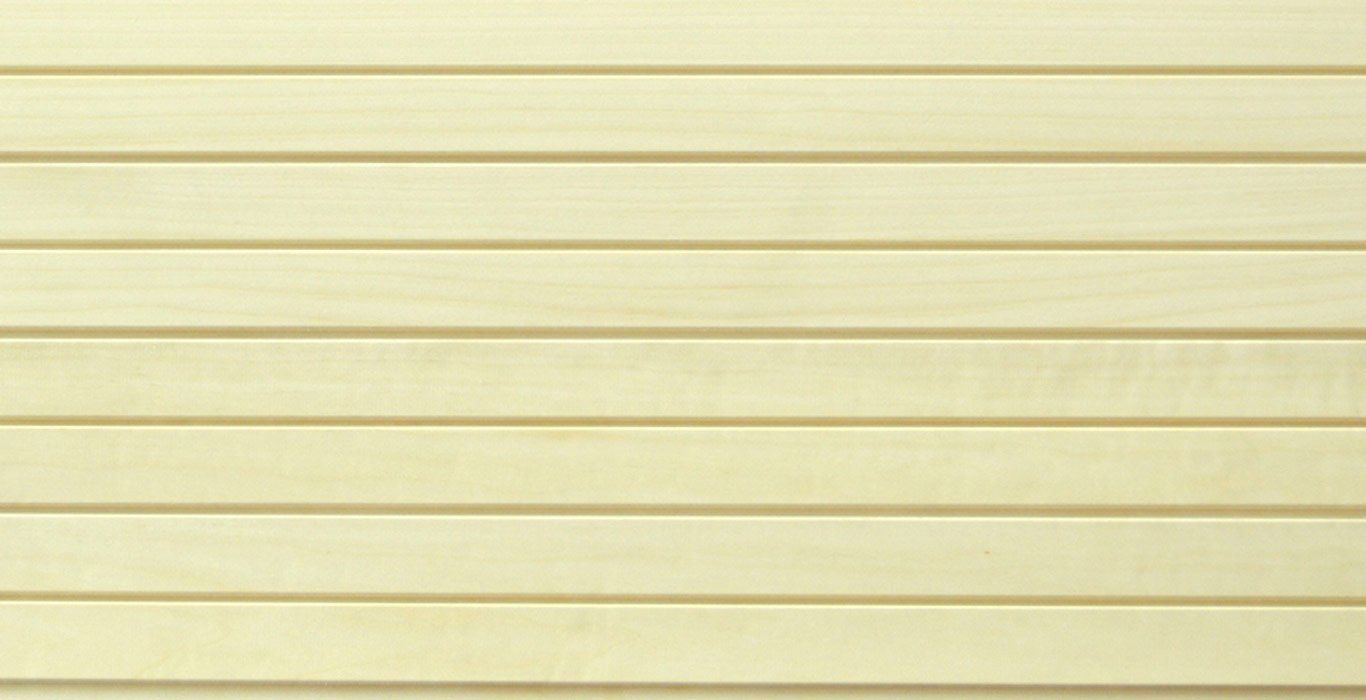 a close up of a white vinyl siding wall .