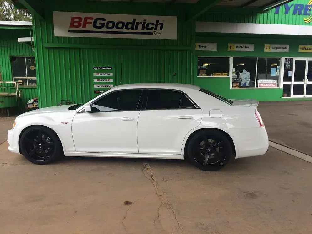 White Auto with New Black Wheels — Manjimup, WA — Manjimup Tyre Mart & Auto Electrical Services