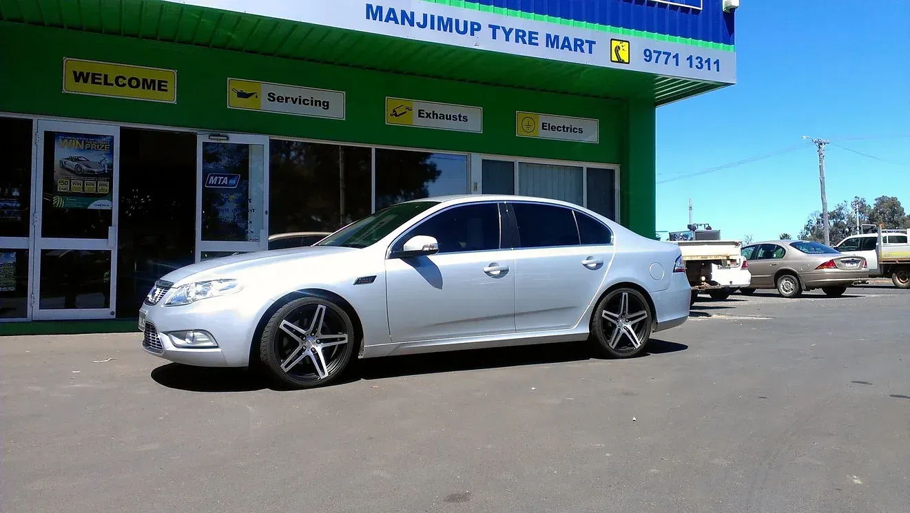 Silver Car in Front of the Shop — Manjimup, WA — Manjimup Tyre Mart & Auto Electrical Services