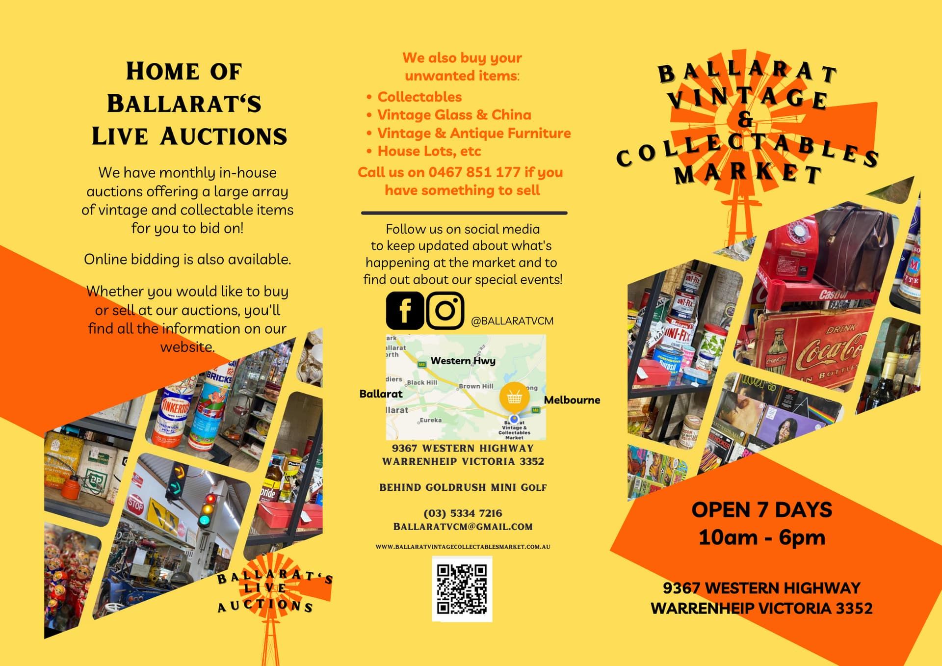 Home of Ballarat's Live Auctions - Vintage & Collectables Market in Ballarat