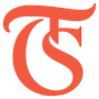 TS monogram in orange.