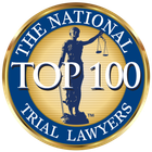 A logo for the national top 100 trial lawyers