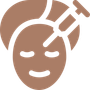 icon of a face with eyes closed and a syringe entering the head