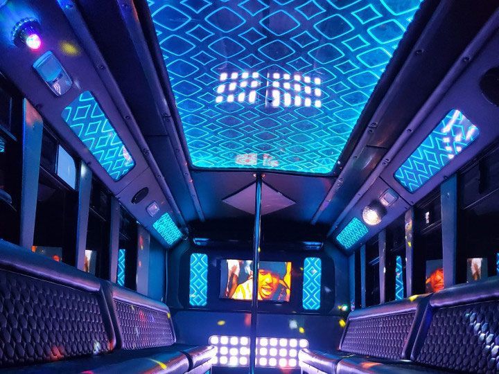 Light Blue Led Light of the Bus